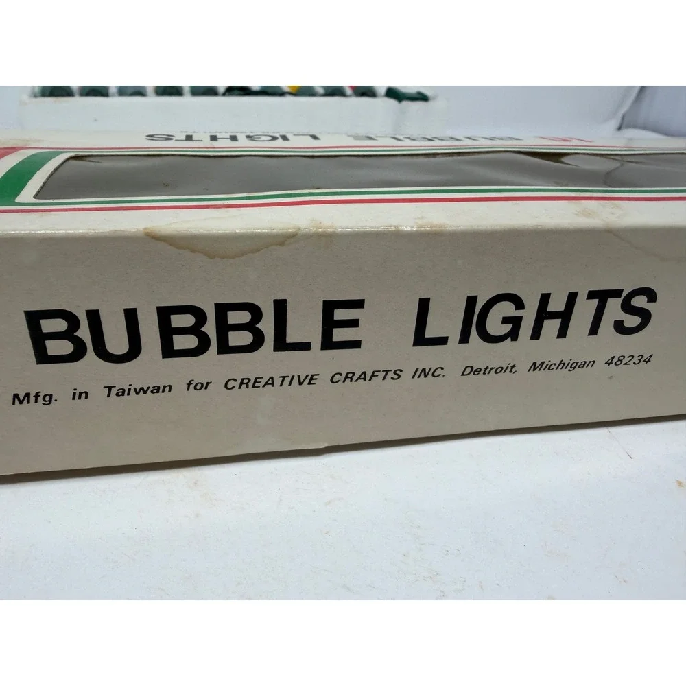 Vintage Creative Crafts 10 Bubble Lights Christmas Tree String Set Tested Works